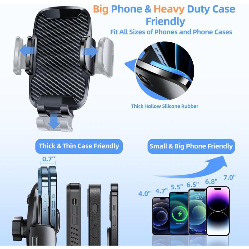 Car Phone Holder Phone Holders for Your Car Windshield Dashboard Air Vent Universal Hands Free Car Mount Phone Holder with Suction Cup Base and Telescopic Arm for Smartphone