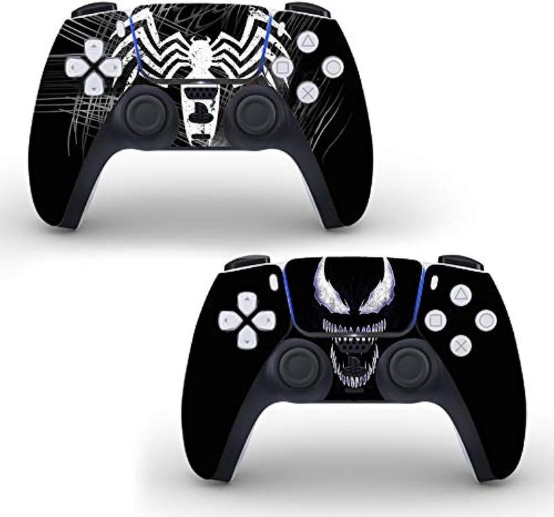 2 Pack Controller  Decals Vinyl Stickers Compatible with PS5 Controller Remote Black Spider