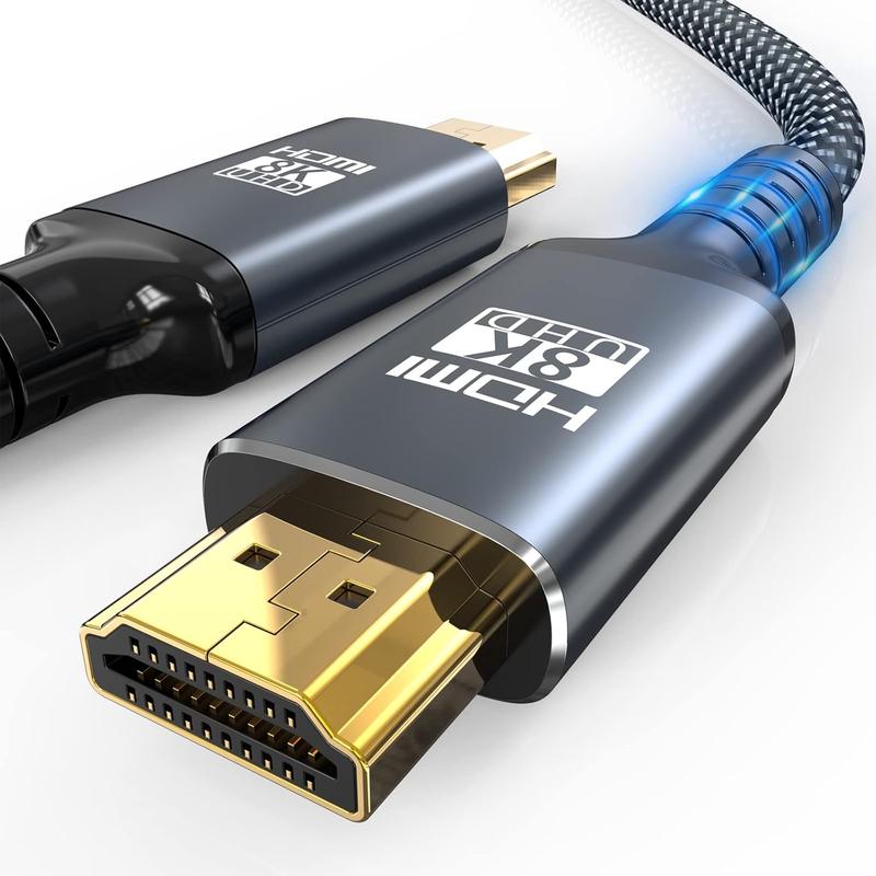 8K HDMI 2.1  10 FT,48Gbps Ultra High Speed Gaming Braided Cables Support 8K@60HZ 4K@120Hz,eARC,Dynamic HDR,HDCP 2.2 2.3,3D,VRR for 120fps Monitor PS5 PS4 X-Box Roku TV RTX3080 3090