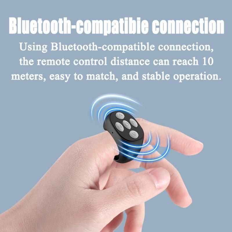 Multifunctional 5-key Wireless Remote Control Ring, Rechargeable Remote Control Ring, Bluetooth-compatible Phone Remote Control Ring for Phone & Tablet