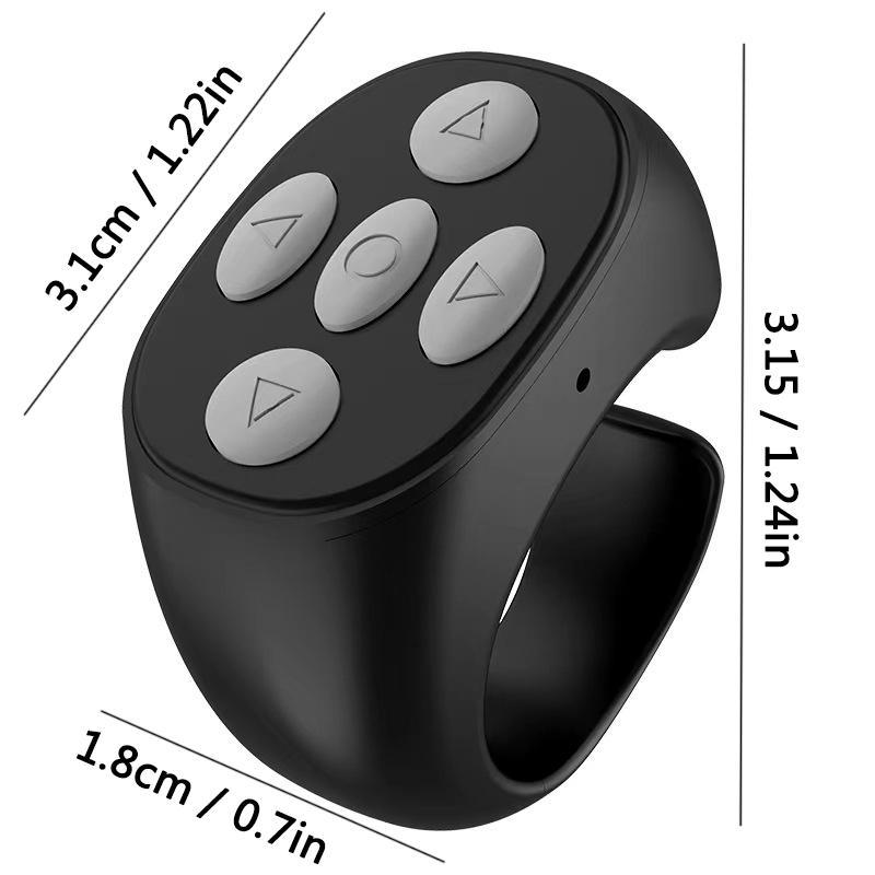 Multifunctional 5-key Wireless Remote Control Ring, Rechargeable Remote Control Ring, Bluetooth-compatible Phone Remote Control Ring for Phone & Tablet