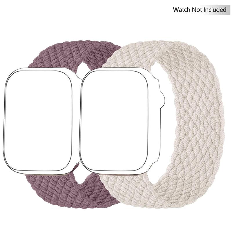 Stretchy Braided Solo Loop Watch Band Set (Band Only), Nylon Elastic Sport Watch Band for iWatch Series 9 8 7 6 5 4 3 2 1 SE Ultra Ultra 2, Wearable Accessories for Men Women