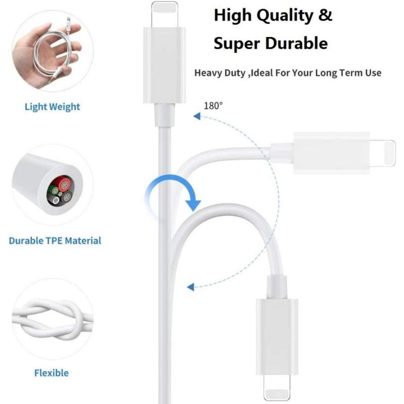 Aux Cord for Car, Lightning To 3.5 Mm Headphone Jack Adapter for Car Stereo Compatible with IPhone 14 13 12 11 XS XR X 8 7 To Car Home Stereo Speaker Headphone, White