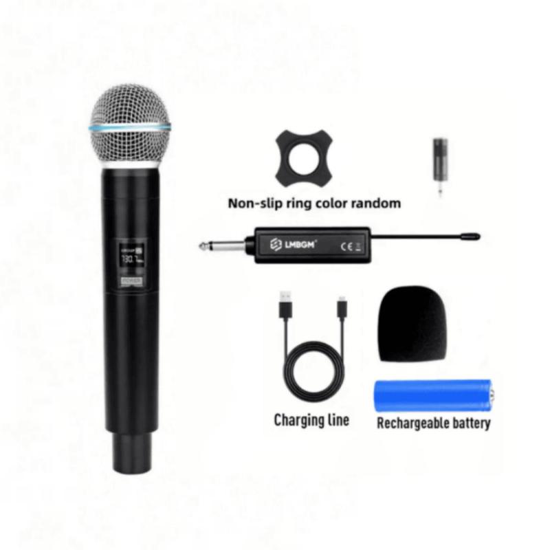 LMBGM Wireless Microphone, USB Rechargeable Wireless Microphone, Portable Microphone for Karaoke Singing, Speech, Wedding, Church, PA System