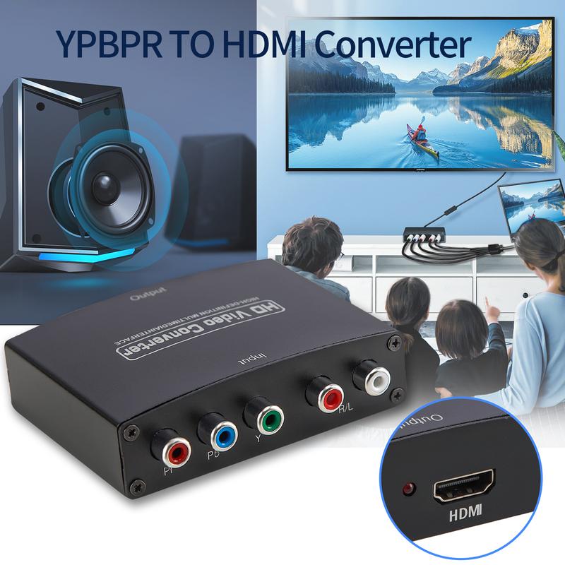 YPBPR to HDMI Converter Component Video & L R RCA Stereo Audio to HDMI Converter Adapter - DVD PS3 Xbox 1080P