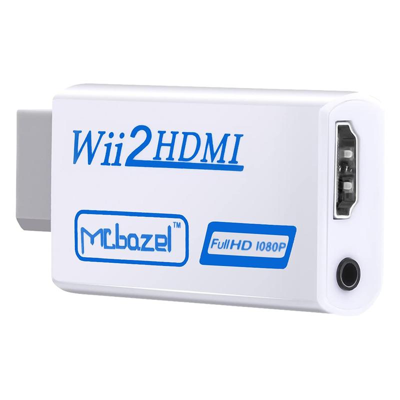 Mcbazel Wii to HDMI 1080p 720p Connector Output Video & 3.5mm Audio Supports All Wii Display Modes 480i 480p, PAL 576i, Hdmi Adapter for Wii Console