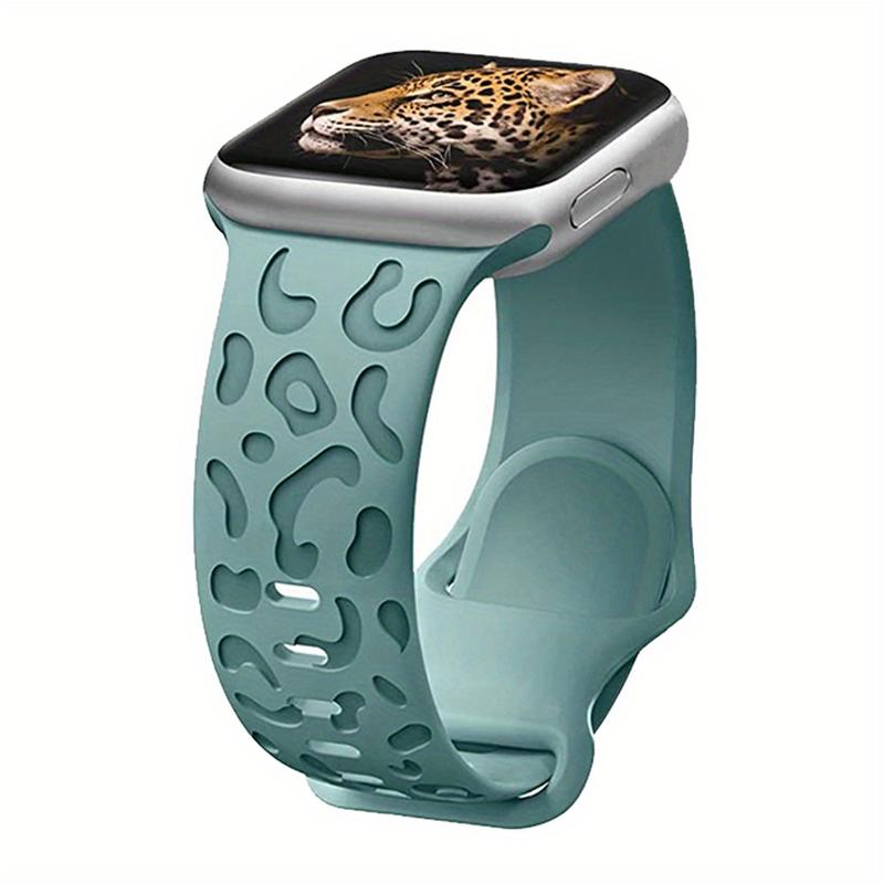 Leopard Engraved Band Compatible With IWatch Band 38mm 40mm 41mm 42mm 44mm 45mm 49mm, Waterproof Cheetah Sport Silicone Wristbands Replacement For IWatch Series 8 7 6 5 4 3 2 SE