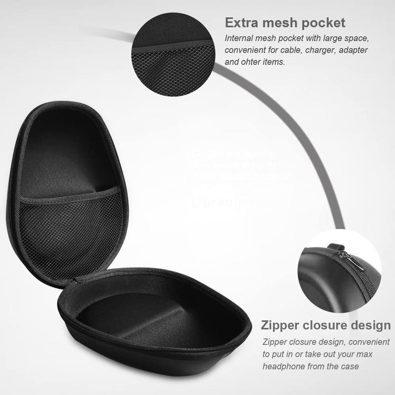 Headphone Case Carrying Organizer Hard Headphones Storage Bag Pouch Compatible with  Studio   Solo 3   QC  Sennheiser Skullcandy mPow Audio Technica Cowin JVC (Black)