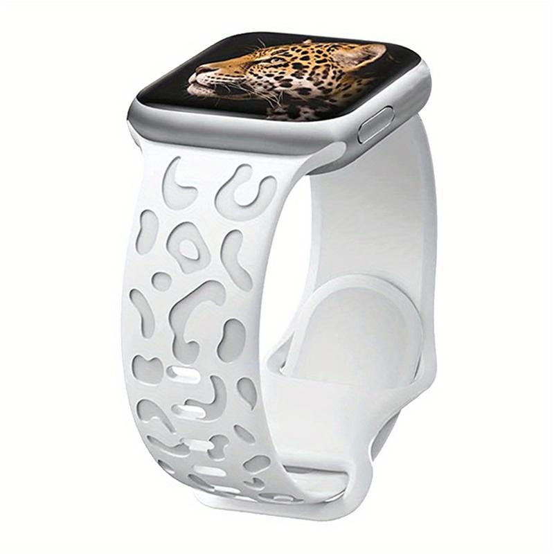 Leopard Engraved Band Compatible With IWatch Band 38mm 40mm 41mm 42mm 44mm 45mm 49mm, Waterproof Cheetah Sport Silicone Wristbands Replacement For IWatch Series 8 7 6 5 4 3 2 SE