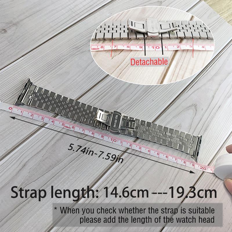 Stainless Steel Watch Band, Fashionable Watch Band for Apple Watch 42 44 45 49mm 38 40 41mm, Universal Butterfly Buckle Watch Band