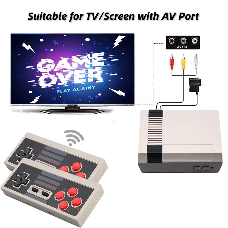 Retro Game Console with 620 Video Games,Classic Mini Game System with Wireless Controllers, AV Port Output Plug and Play,Retro Toys Gifts Choice for Children and Adults Christmas Gifts