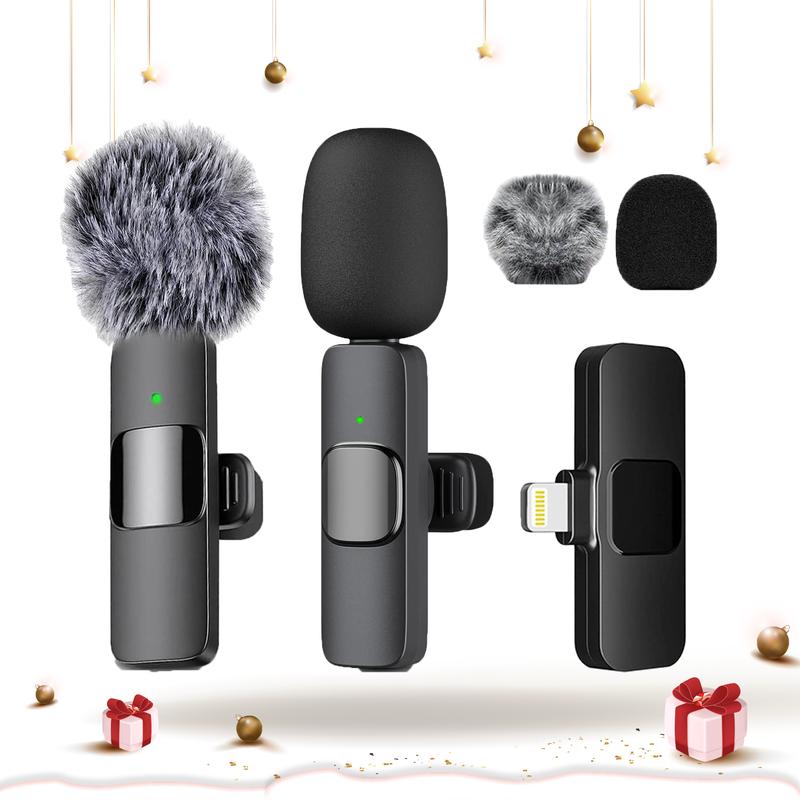 Wireless Collar Microphone, Portable Audio Noise Reduction Mic for iPhone, Tablet, Collar Mini Microphones, Wireless Microphones for Video Recording, Teaching Speech Mic, Streaming Equipment