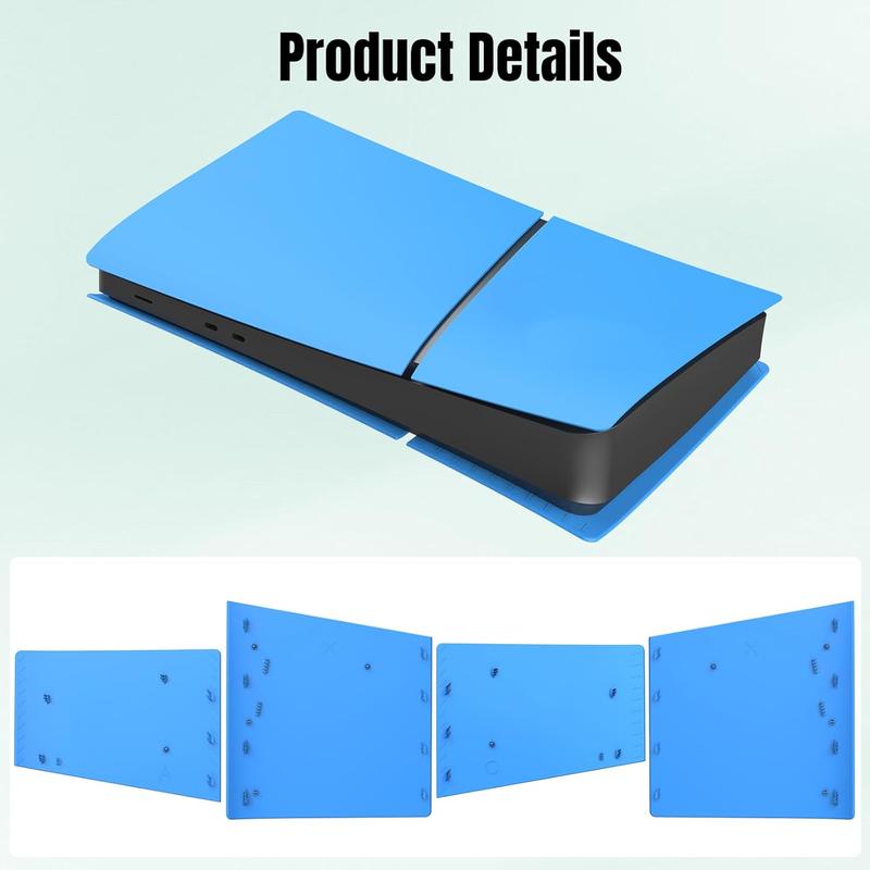 Slim Digital Edition Cover Plates for  PS5 Slim Console, Shell Panels Compatible with   5 Slim Accessories Protective Replacement Faceplate (Starlight Blue)