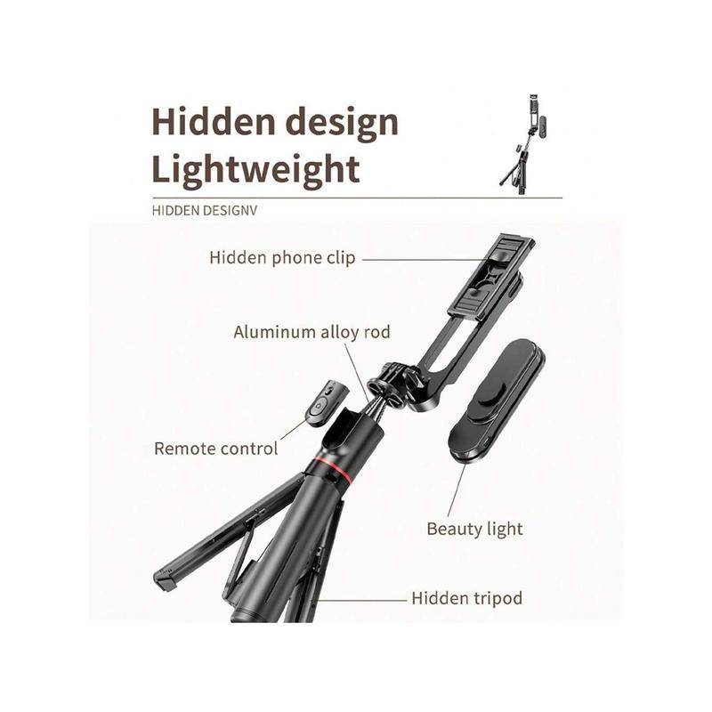 Stable Selfie Stick Tripod With Fill Light, 44 Inch Extendable Selfie Stick With Wireless Remote And Tripod Stand 360 Rotation For IPhone 15 14 13 12 11 Pro XS Max XS XR X 8 7, Samsung And Smartphone