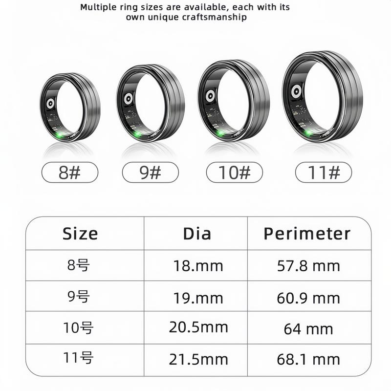 Smart Ring: Health, Fitness, Sleep & Heart Rate Tracking, Multi-Sport Mode, Water Resistant, iOS & Android Adaptable Automatic Charging