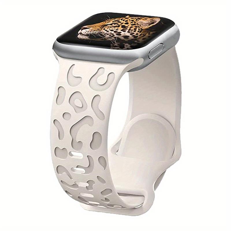 Leopard Engraved Band Compatible With IWatch Band 38mm 40mm 41mm 42mm 44mm 45mm 49mm, Waterproof Cheetah Sport Silicone Wristbands Replacement For IWatch Series 8 7 6 5 4 3 2 SE