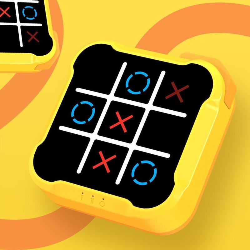 Portable Electronic Tic Tac Toe Game Console, Battery Required Handheld Game Console, Educational Toy for Family Entertainment Friend Party Home Education (Without Battery)