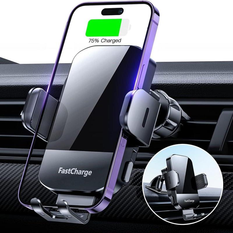 Car Wireless Charger, 15W Fast Charging Car Phone Holder, Car Smart Sensor Phone Holder, Universal Car Electrical Appliances