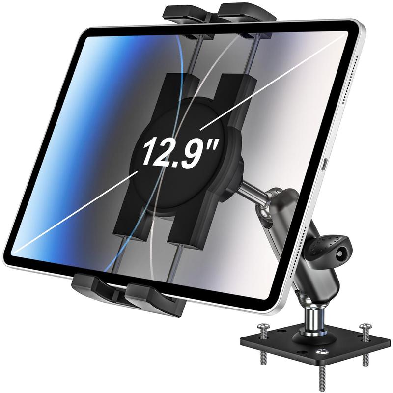 Heavy Duty Drill Base Tablet Holder, Adjustable Car Tablet Holder, Tablet & Phone Stand for Car, Truck, Tablet Accessories