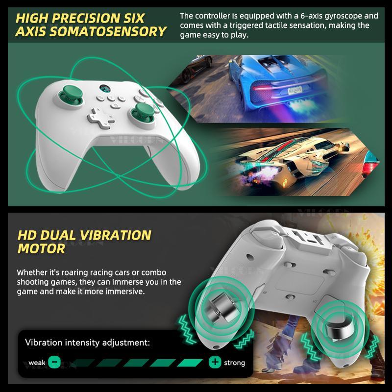 Wireless Gamepad, 800Hz Return Rate 3-Mode Gaming Controller for Android  iOS  Switch with Hall Trigger Joystick, Gaming Accessories