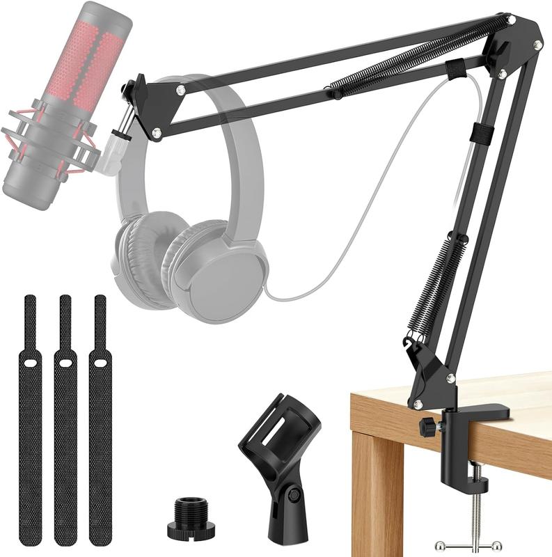 Microphone Stand, Adjustable Microphone Des Stand for  Mic Boom Arm Stand for Broadcasting Recording, Voice-Over Sound Studio, Stages, Streaming, Singing and TV Stations