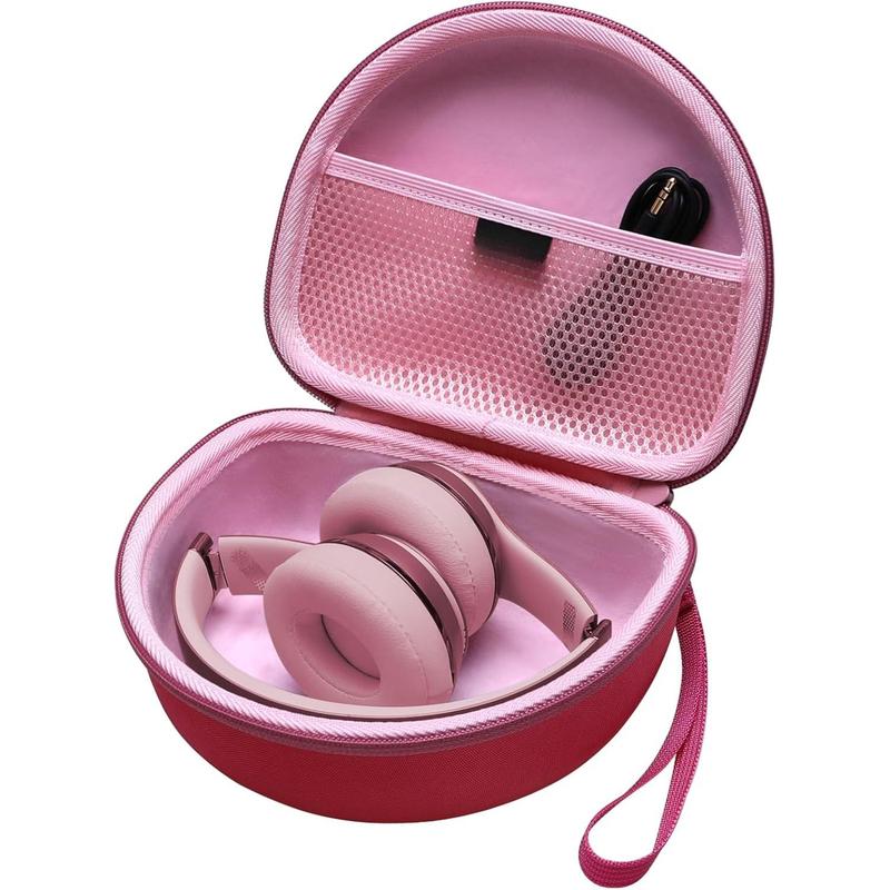 Headphones case for  Studio and Beat Solo Series  Tune and  Live Series TOZO ht2 Series  Life Series  QuietComfort Series, Fit All Folding HeadphoneOuter Pink+Inner Pink