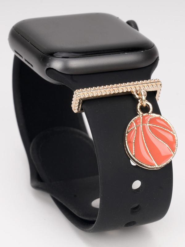 Basketball Charm Decor Ring for Apple Watch Band, Fashionable Watch Band Decoration Ring for Women & Men, Trendy All-match & Exquisite Jewelry As Gift