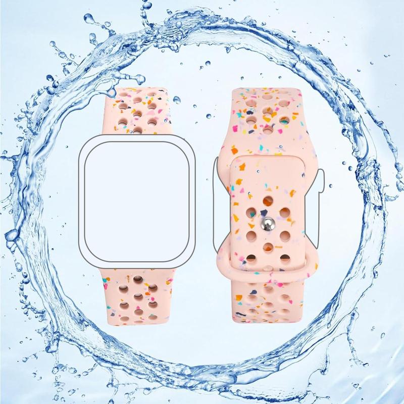 Fashion Colorful Dot Pattern Watch Band (Band Only), 1 Count Soft Silicone Watch Band for Women & Men, Wearable Accessories Compatible with Apple Watch Series