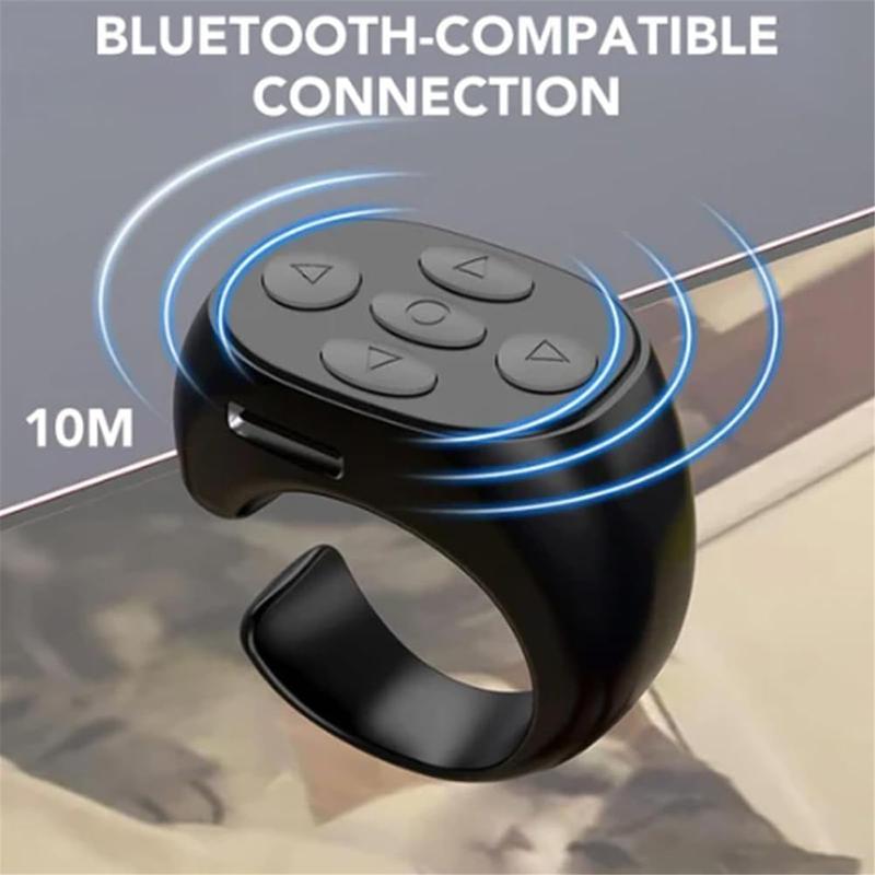 Fingertip Wireless Bluetooth Remote Control, Fingertip Remote Control Ring, Remote Control App Page Turner, Scrolling Rings Rechargeable Camera Remote, for Phone Tablets Selfie, Flip Page