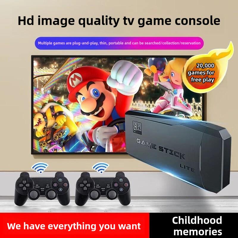  Wireless 4K retro game console, nostalgic retro game console with 4K HDMI output, plug and play built-in 20,000 retro games + (64G) SD card, the first choice for parent-child leisure and entertainment,Essential for gift giving