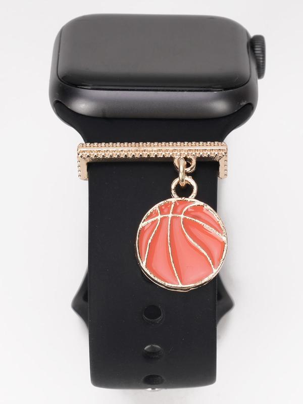 Basketball Charm Decor Ring for Apple Watch Band, Fashionable Watch Band Decoration Ring for Women & Men, Trendy All-match & Exquisite Jewelry As Gift