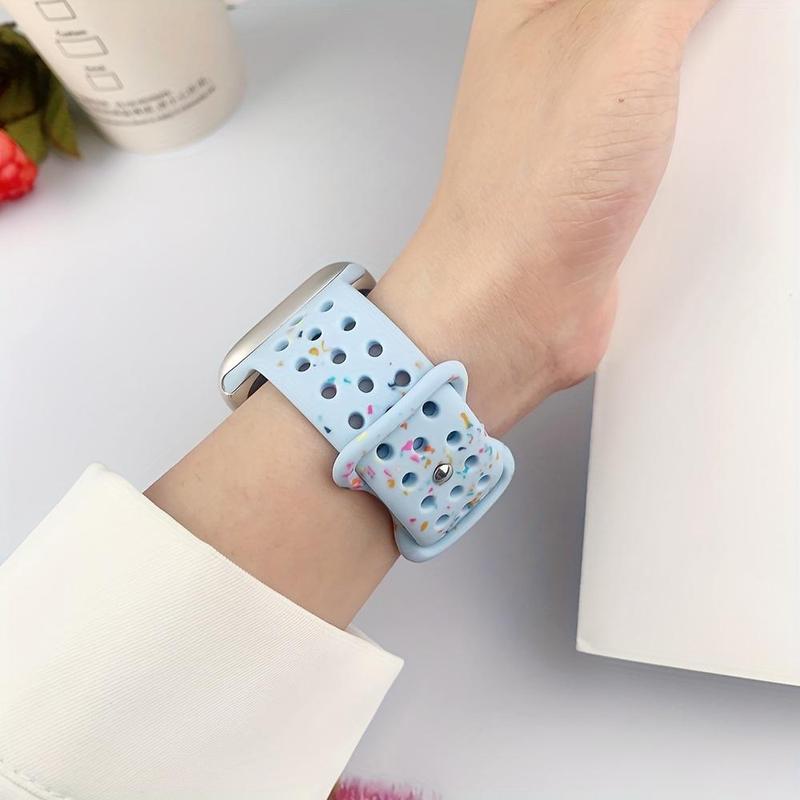 Fashion Colorful Dot Pattern Watch Band (Band Only), 1 Count Soft Silicone Watch Band for Women & Men, Wearable Accessories Compatible with Apple Watch Series