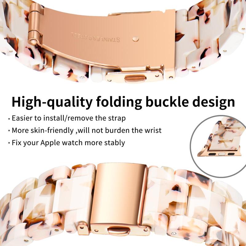 Lightweight Resin Watch Band (Band Only), 1 Count Fashionable Watch Band for Women & Men, Wearable Accessories Compatible with Apple Watch Series