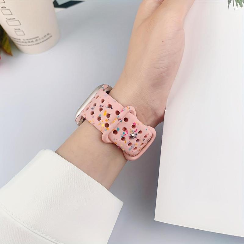 Fashion Colorful Dot Pattern Watch Band (Band Only), 1 Count Soft Silicone Watch Band for Women & Men, Wearable Accessories Compatible with Apple Watch Series