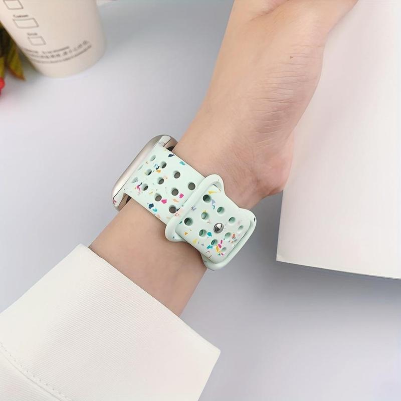 Fashion Colorful Dot Pattern Watch Band (Band Only), 1 Count Soft Silicone Watch Band for Women & Men, Wearable Accessories Compatible with Apple Watch Series