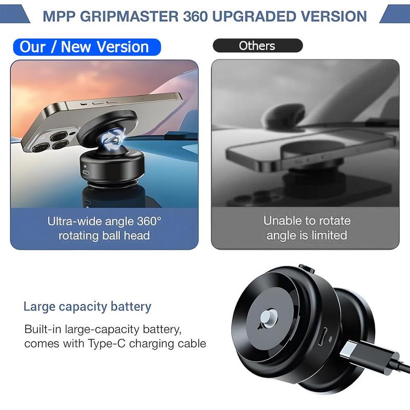 2 in 1 Car Phone Holder Wireless Charger, Vacuum Suction Car Phone Mount Charger for Dashboard, Universal Car Electrical Appliances