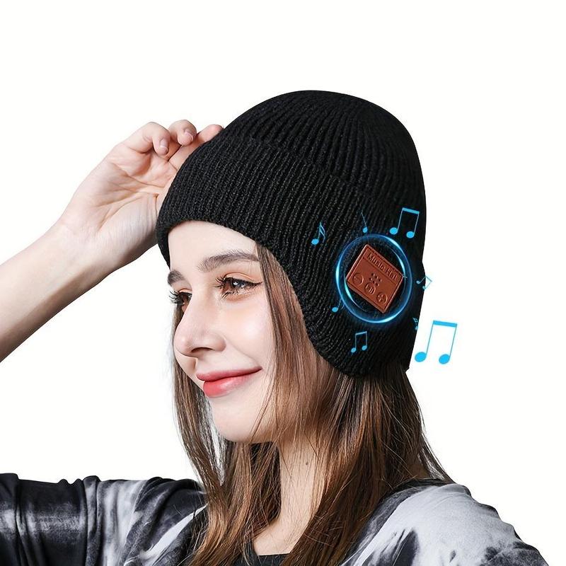 Wireless Earphone Beanie Hat with LED Light, Wireless Bluetooth-Compatible Headphone Hat, USB Rechargeable Unique Technology Gift For Men & Women