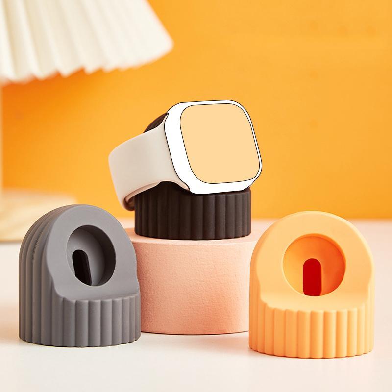 Solid Color Silicone Watch Charger Stand, Charging Station Holder for iWatch 49mm 46mm 45mm 44mm 42mm 41mm 40mm 38mm, Smart Watch Bracket Accessories