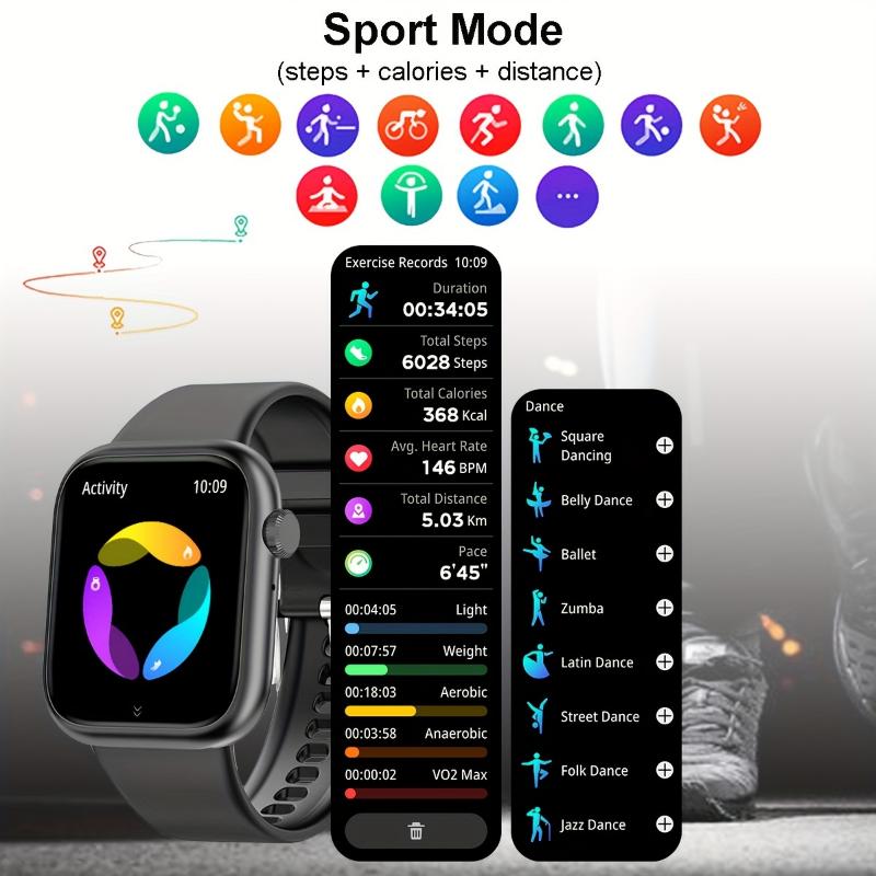 New Smartwatch (Receive and dial)2024 Latest 1.83-inch full touch screen smartwatch phone syncing information, call text multiple exercise modes male and female smart fitness tracker, compatible with iPhone and Android phones