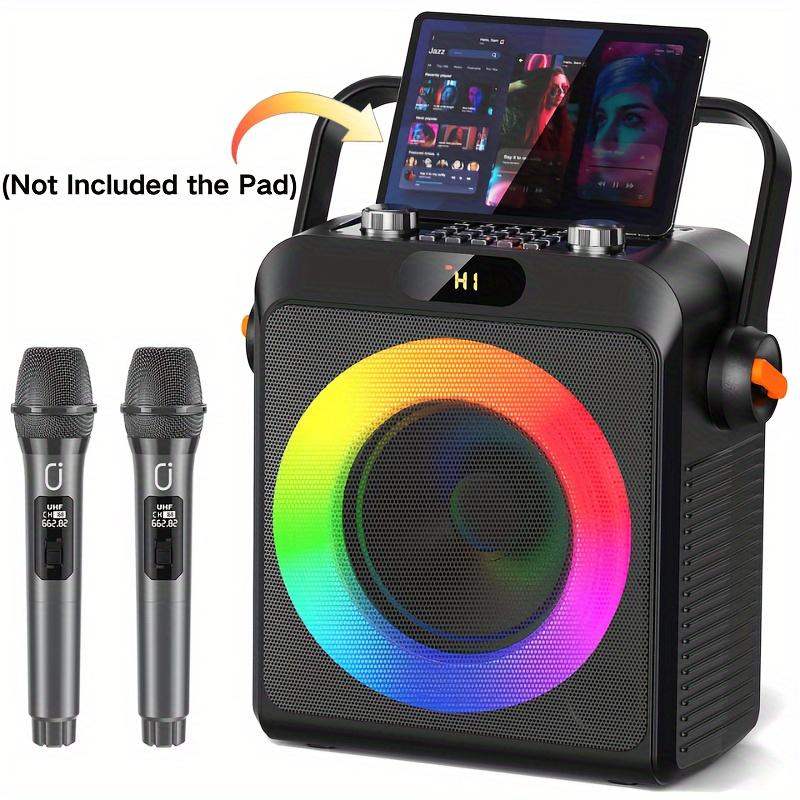 JYX T19-T Karaoke Speaker With 2 Microphones, Karaoke Machine For Adult, Home Wireless Speaker Karaoke System With RGB Light, Live Streaming Function Summer Wireless Karaoke Speaker With Wireless Microphone