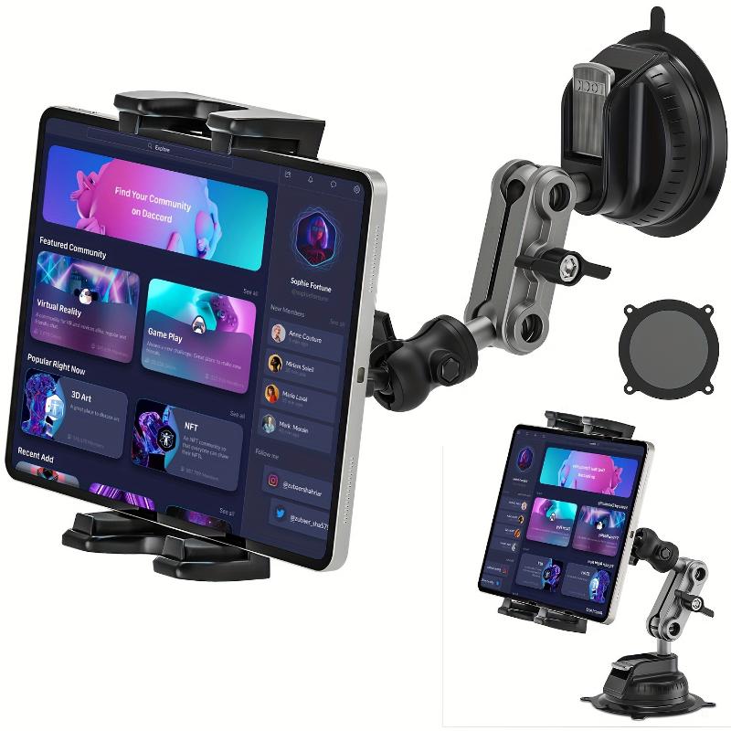 Heavy-Duty 360° Adjustable Tablet Mount - Mounts for Car Truck Dashboard Windshield - Compatible with 4.7-12.9