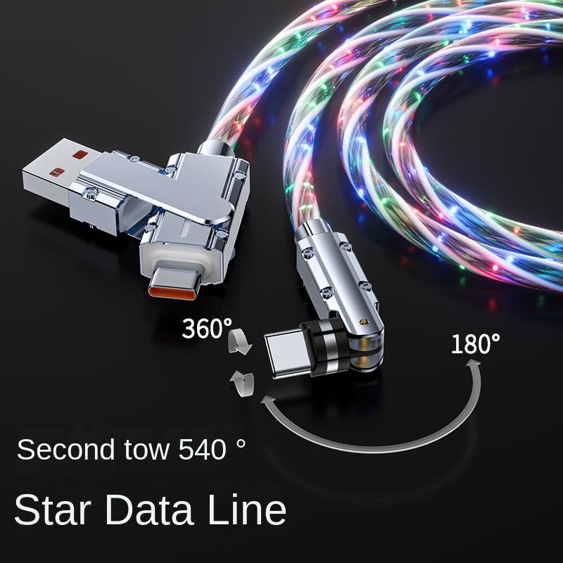 PD 100W Rapid Charge 2-to-1 Data Cable, Zinc Alloy Data Cable, Long-lasting Data Cable for Mobile Phones, Phone Accessories