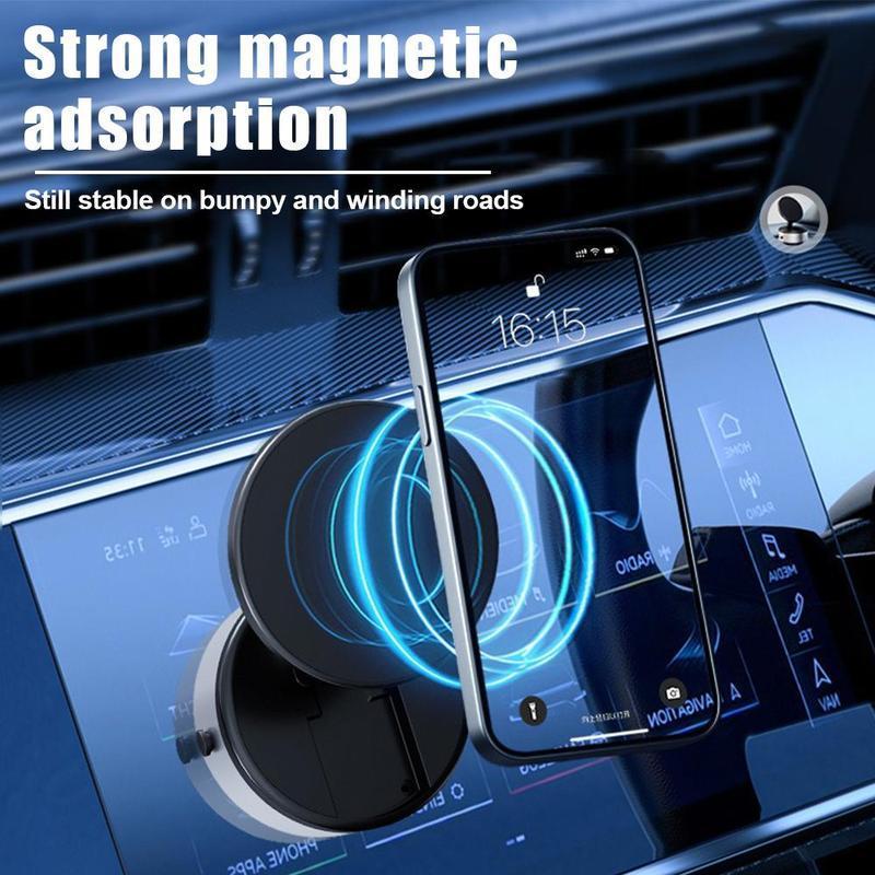 360° Rotatable Magnetic Car Phone Holder, Multifunctional Navigation Bracket for iPhone & Android, Vacuum Suction Cup Car Phone Holder for Kitchen, Office