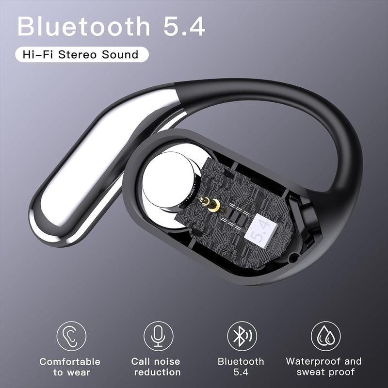 Wireless Earbuds Bluetooth Headphones 78hrs Play Back Sport Earphones with LED Display Over-Ear Buds with Earhooks Case Built-in Mic Headset for Workout Black