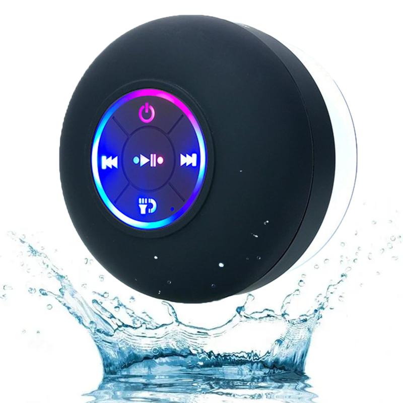 Christmas Gift - Mini Portable Wireless Speaker, Rechargeable Waterproof Speaker with LED Light, Portable Bluetooth-compatible Speaker for Beach, Shower & Home