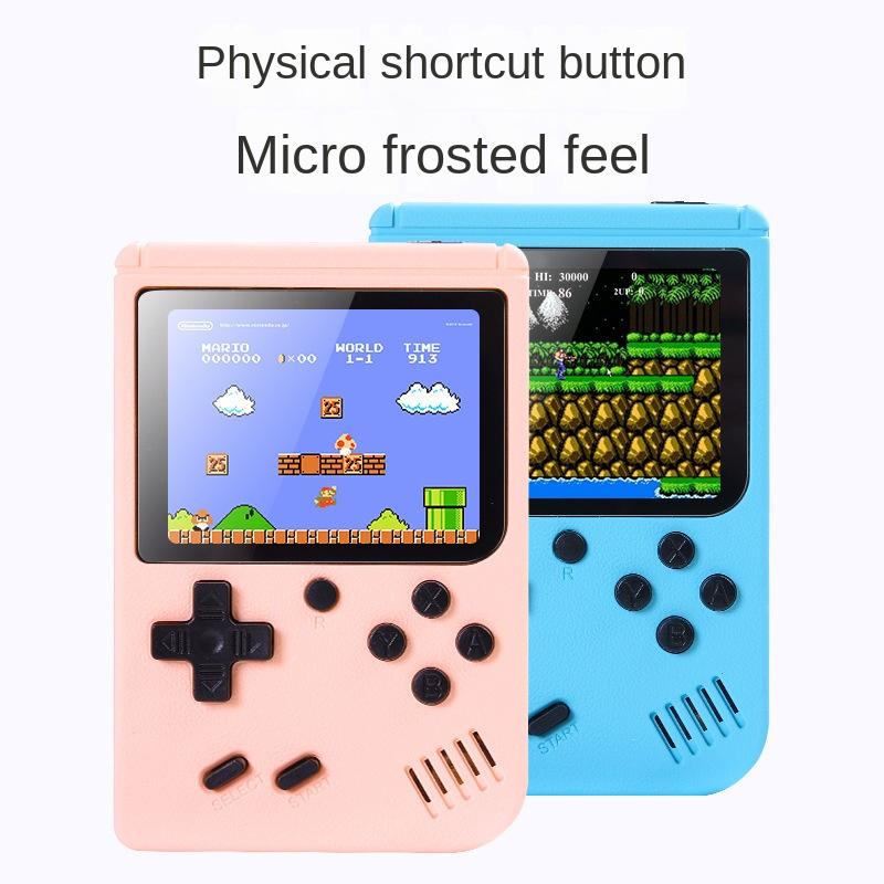 QEK limited time promotion Macaron 3.0-inch handheld game console, children's nostalgic toy 500 in one, retro mini PSP, retro portable mini handheld video game console Protection Protection