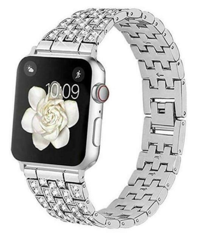 Women Bling Diamonds Strap Watch Bands for Apple Smart Watch Series 8 7 6 5 4 3 2 1 SE Ultra Accessories Steel Wearable