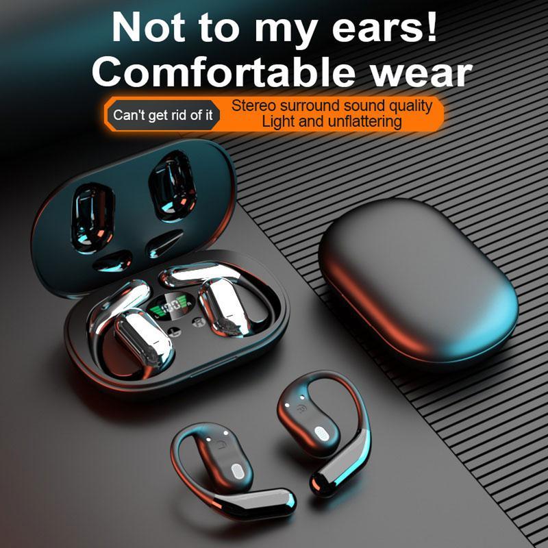 Wireless Earbuds Bluetooth Headphones 78hrs Play Back Sport Earphones with LED Display Over-Ear Buds with Earhooks Case Built-in Mic Headset for Workout Black