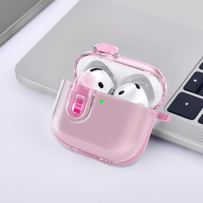 (with Safety Lock) Clear Case Compatible with Cute  Airpods 4 Cases 2024 Women,  Soft TPU Transparency Air pods 4 Gen Case iPods 4 Earbuds Case Girl Bling Keychain for Airpod iPod 4th Gen