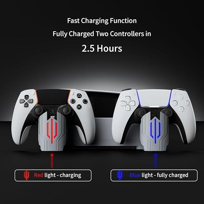 PS5 SLIM Horizontal Stand Compatible PS5(SLIM) Disc & Digital Version Dual Use Charging port Multi-Mode RGB Light 3Level Cooling Fan,Compact Sponge Video Game playstation5 accessory Smartphone controller wireless gamepad ps5 headset retro game console